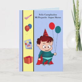 Tarjeta Feliz Cumpleaños mi pequeño heroe