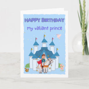 Tarjeta Feliz Cumpleaños Mi Valiente Príncipe/Hijo/Hermano