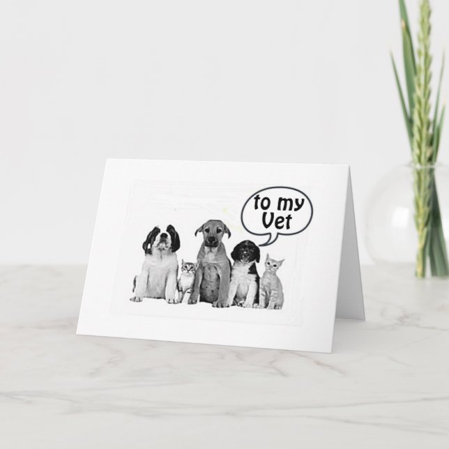 TARJETA FELIZ CUMPLEAÑOS **MI VETERINARIO** Y AMIGO! (Anverso)