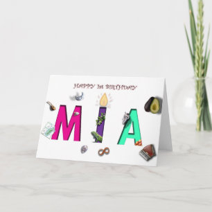 Tarjeta Feliz cumpleaños Mia