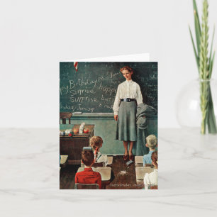 Tarjeta Feliz cumpleaños, Miss Jones por Norman Rockwell