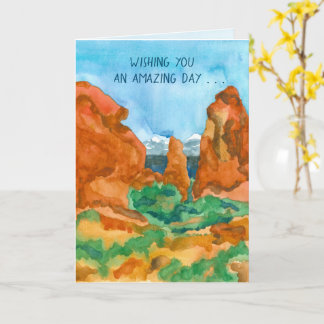 Tarjeta Feliz cumpleaños, Montañas de Moab Rock Rojo