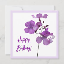 Feliz cumpleaños morado floral trendy lindo niñita