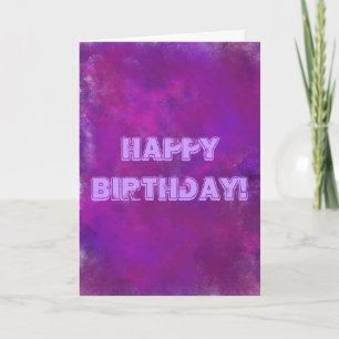 Tarjeta Feliz cumpleaños morado textura abstracta