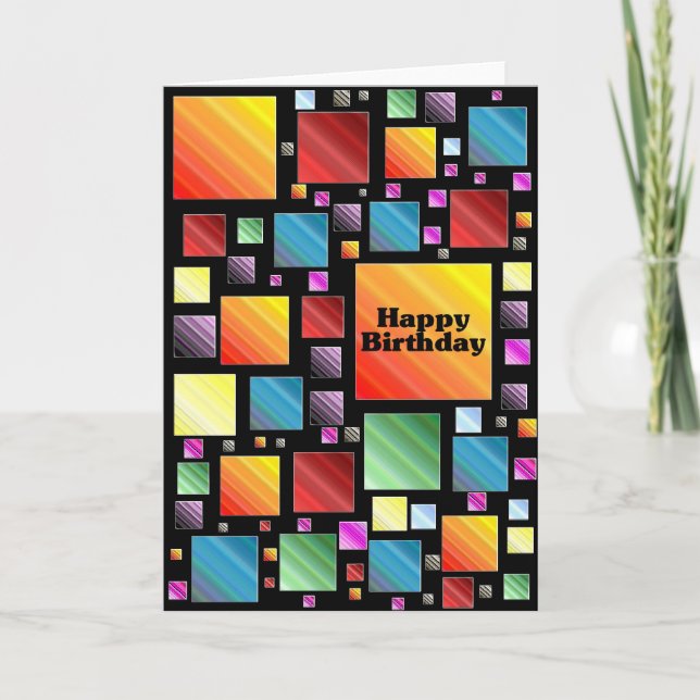 Tarjeta Feliz cumpleaños Mosaic (Anverso)