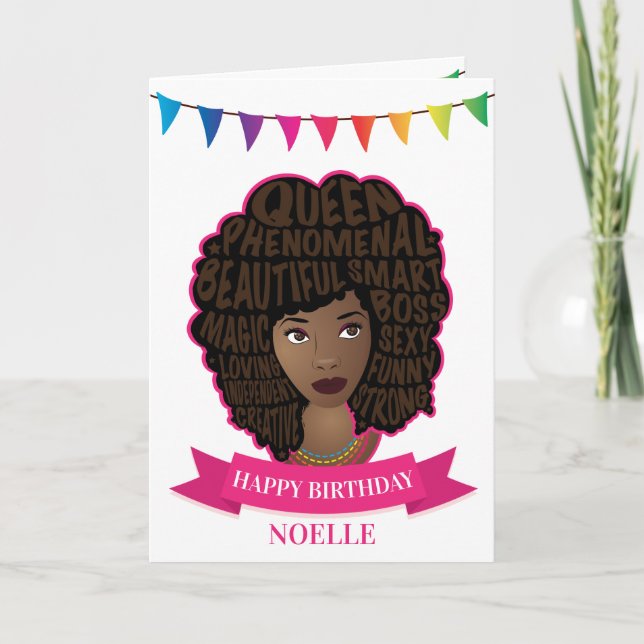 Tarjeta Feliz cumpleaños, Motivadoras mujeres negras, colo (Anverso)
