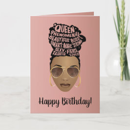 Tarjeta Feliz cumpleaños, Motivadoras mujeres negras, rosa