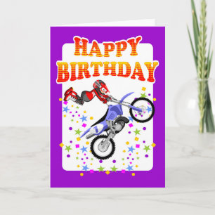 Tarjeta Feliz cumpleaños, motocross