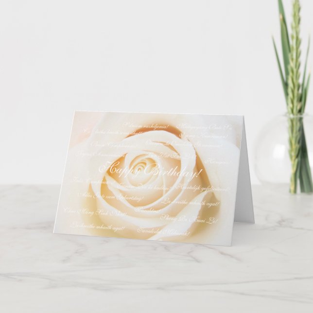 Tarjeta Feliz cumpleaños - muchas idiomas (Anverso)