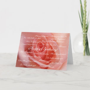 Tarjeta Feliz cumpleaños - muchas idiomas