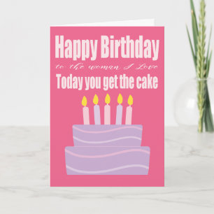Tarjeta Feliz cumpleaños, mujer, me encanta la graciosa ta