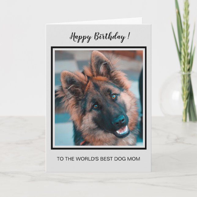 Tarjeta Feliz cumpleaños mundo mejor perro mamá linda perr (Anverso)