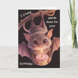 Tarjeta Feliz Cumpleaños Murciélago Divertido Regalo de Mu