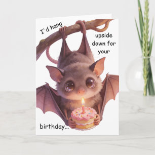 Tarjeta Feliz Cumpleaños Murciélago Divertido Regalo de Mu