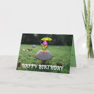 Tarjeta Feliz cumpleaños Mushroom Gnome