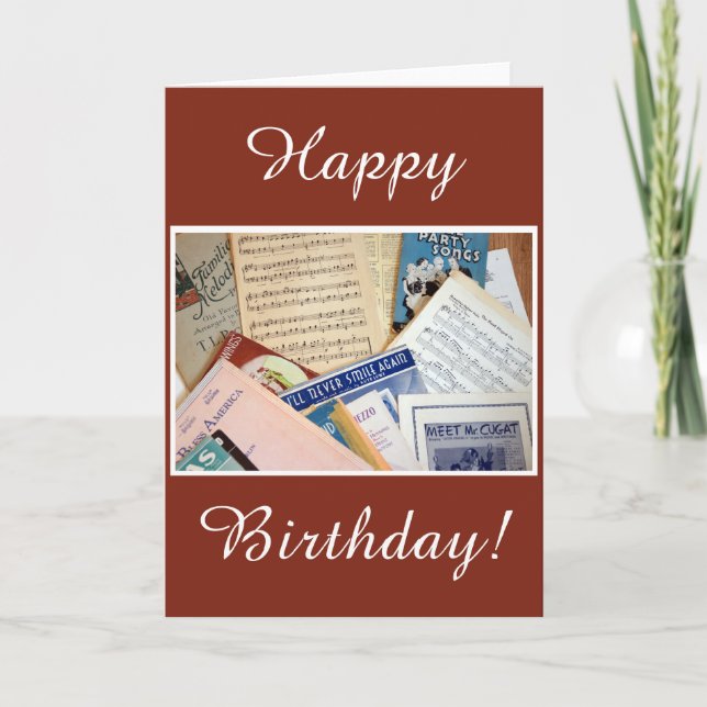 Tarjeta Feliz cumpleaños, música (Anverso)