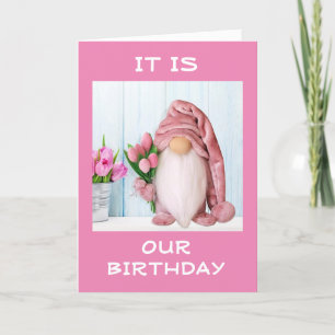 TARJETA FELIZ "CUMPLEAÑOS MUTUOS" DE GUAY GNOME