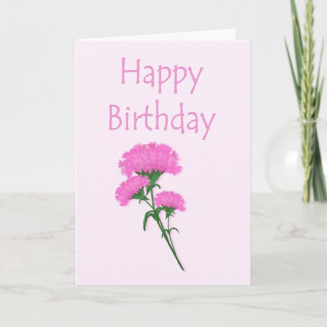 Tarjeta Feliz cumpleaños, naciones rosadas (Anverso)