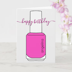 Tarjeta Feliz cumpleaños Nail Polish art