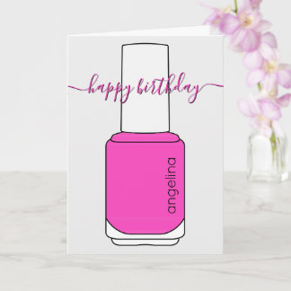 Tarjeta Feliz cumpleaños Nail Polish art
