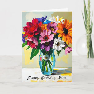 Tarjeta Feliz cumpleaños Nana   Floral