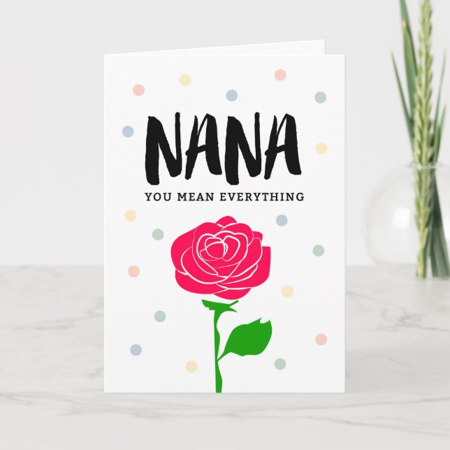 Tarjeta Feliz cumpleaños Nana, usted significa todo (Anverso)
