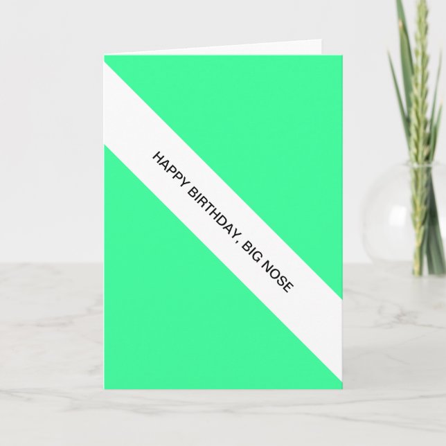 Tarjeta feliz cumpleaños, nariz grande (Anverso)