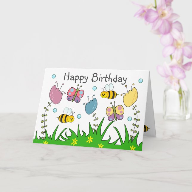 Tarjeta Feliz cumpleaños naturaleza  (Orquídea)
