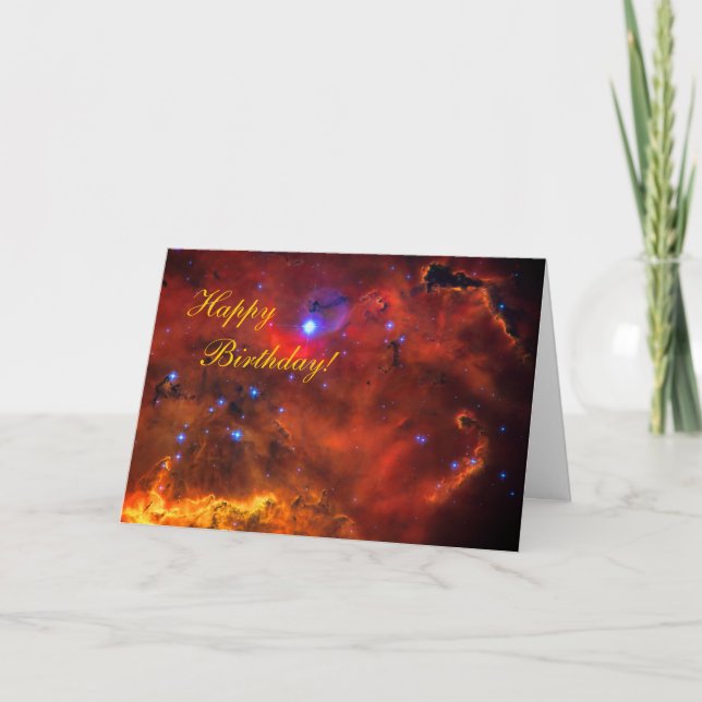 Tarjeta Feliz cumpleaños - Nebulosa de emisiones en Puppis (Anverso)