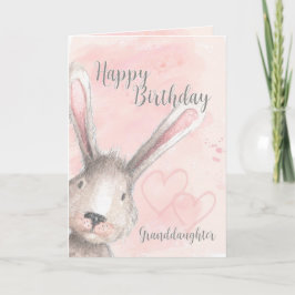 Tarjeta Feliz cumpleaños Nieta Watercolor Bunny