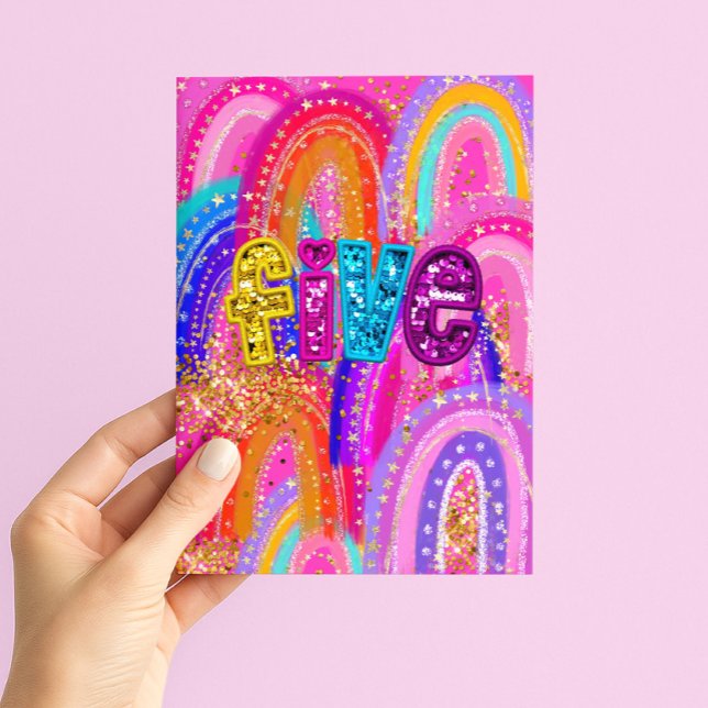 Tarjeta Feliz Cumpleaños niñas 5 años (Subido por el creador)