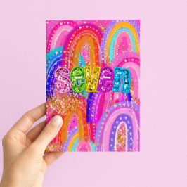 Tarjeta Feliz cumpleaños niñas 7 años