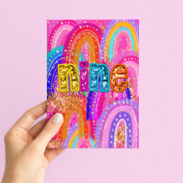 Tarjeta Feliz cumpleaños niñas 9 años