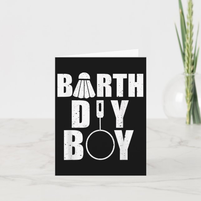 Tarjeta Feliz Cumpleaños Niño Jugador Bádminton Cumpleaños (Anverso)