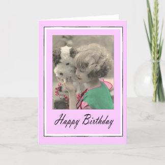 Tarjeta feliz cumpleaños - niño vintage