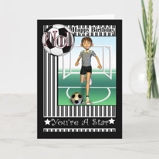 Tarjeta Feliz cumpleaños, No1 fútbol, fútbol (Anverso)