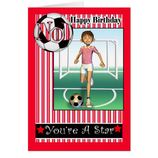 Tarjeta Feliz cumpleaños, No1 fútbol, fútbol