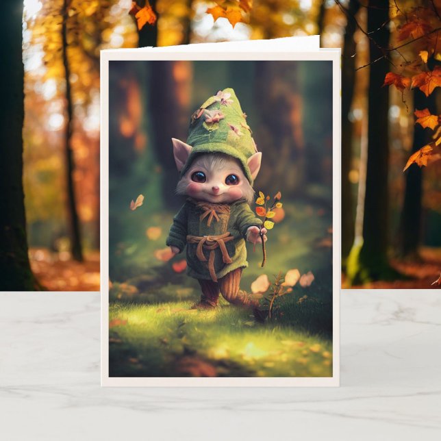 Tarjeta Feliz cumpleaños nombre personal del elfo de Woodl (Subido por el creador)