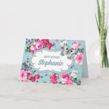 Feliz cumpleaños. Nombre personalizado | Flores y 