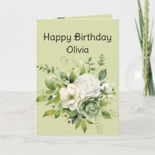 Tarjeta Feliz Cumpleaños Nombre Personalizado Hermosas Flo