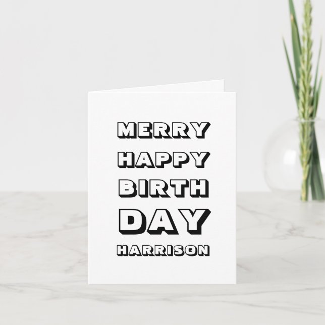 Tarjeta Feliz Cumpleaños nombre personalizado Navidad mode (Anverso)