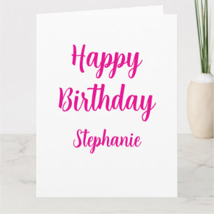 Tarjeta Feliz cumpleaños nombre personalizado White Hot Pi