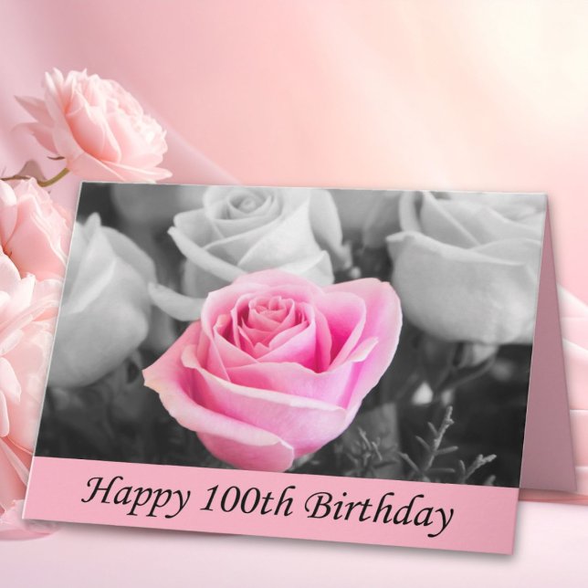 Tarjeta Feliz cumpleaños número 100 Rose Photography (Subido por el creador)