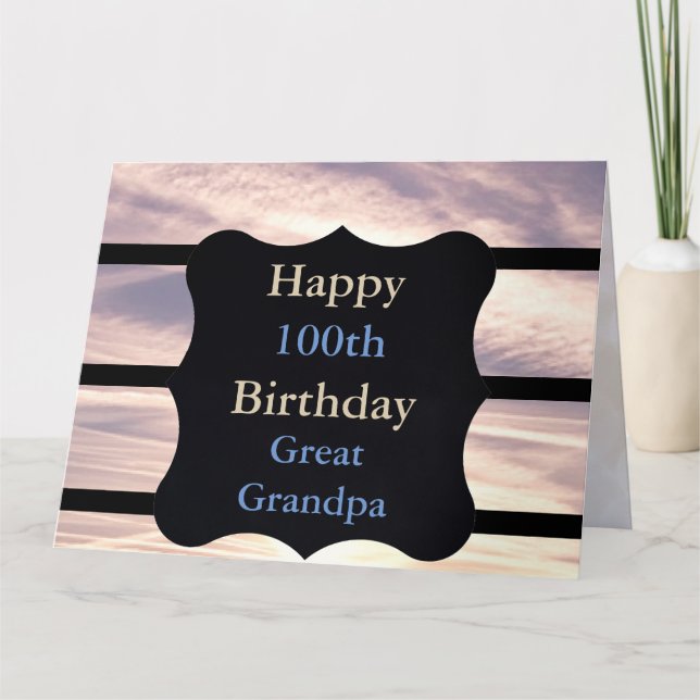 Tarjeta Feliz cumpleaños número 100 Tatarabuelo (Anverso)