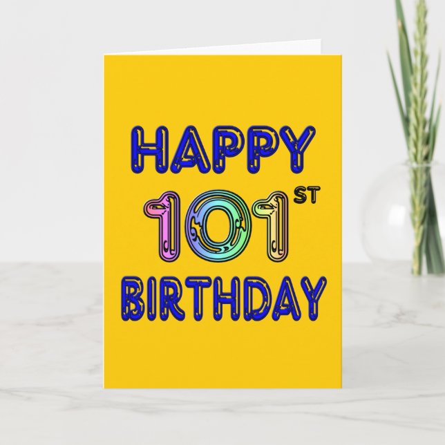 Tarjeta Feliz cumpleaños número 101 (Anverso)