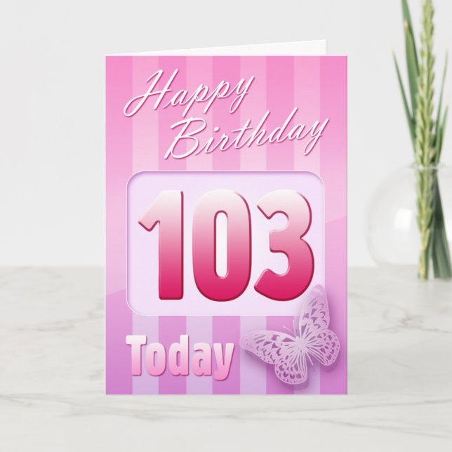 Tarjeta Feliz cumpleaños número 103 a la abuela madre de l (Anverso)