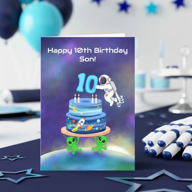Tarjeta Feliz cumpleaños número 10 Astronauta (Subido por el creador)