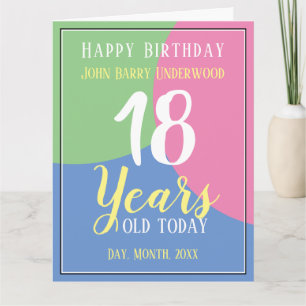 Tarjeta Feliz cumpleaños número 18