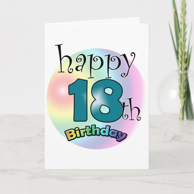 Tarjeta Feliz cumpleaños número 18 (Anverso)