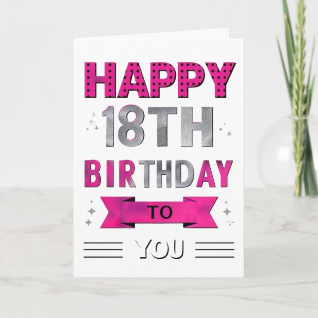 Tarjeta Feliz cumpleaños número 18 (Anverso)